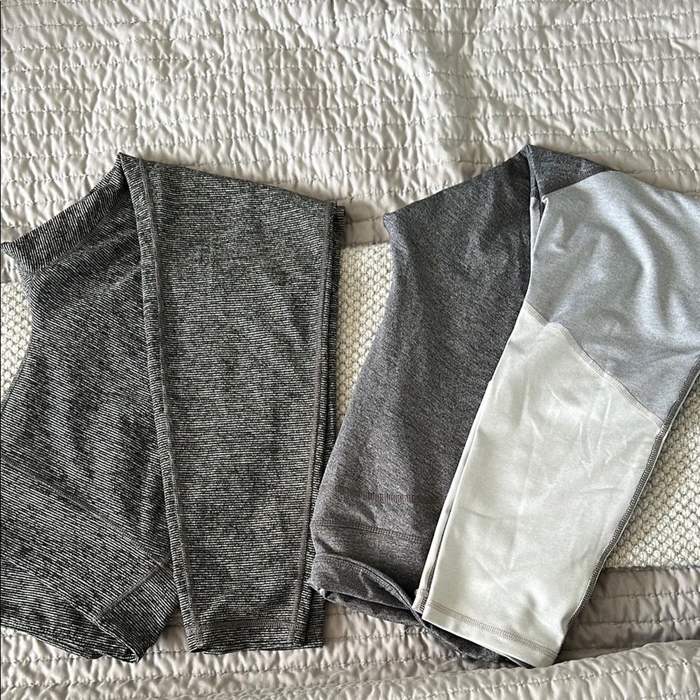 2 pairs of Gray and White Leggings ON Active